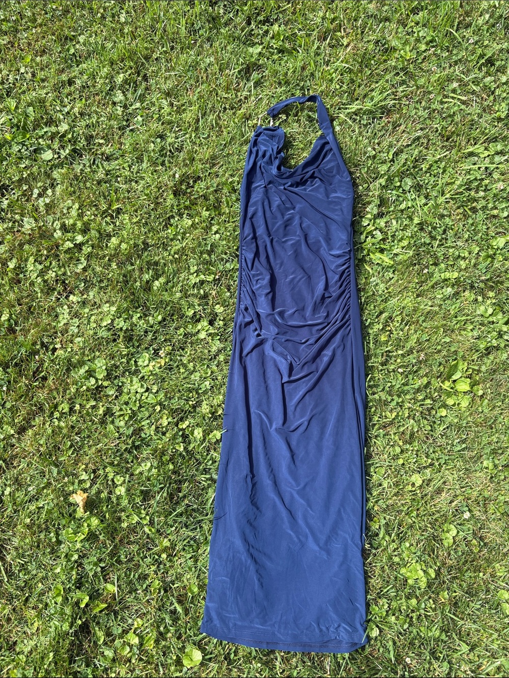 Navy Blue Halter Maxi Dress